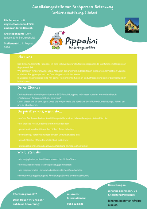 Ausbildung zur Fachperson Betreuung